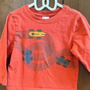 Hanna Andersson Orange Long Sleeve Car Tee